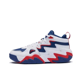 361° Cushioning Wear Resistant Mid Top Casual Shoes Men's White Blue