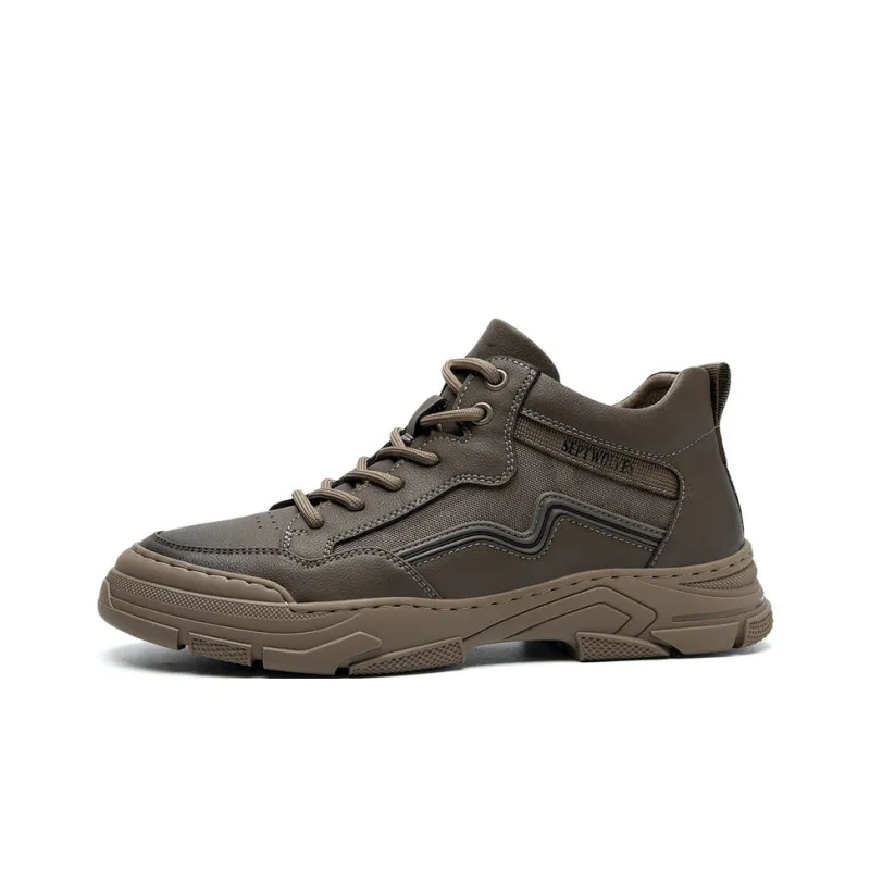 SEPTWOLVES Wear Resistant Breathable Height Increasing Mid Top Casual Shoes Men's-8