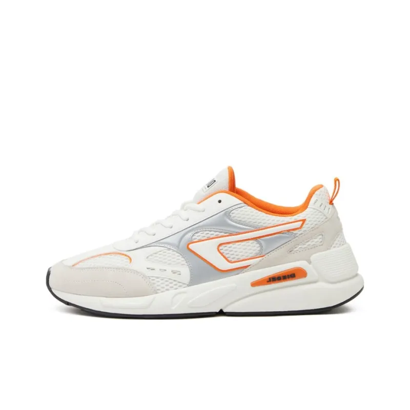DIESEL Low Top Sports Lifestyle Casual Shoes Men's White Orange-0