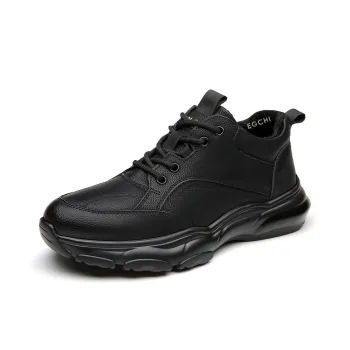 EGCHI Abrasion-Resistant Mid-Top Casual Shoes For Everyday Life Men's Black