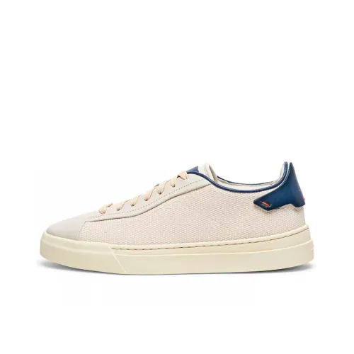 Santoni Skateboard Shoes Men Low-Top White/Blue