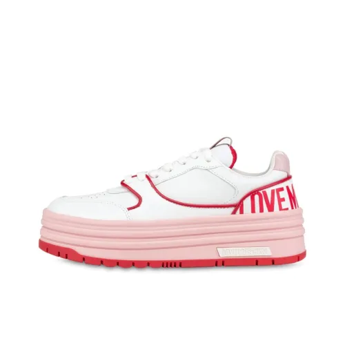 LOVE MOSCHINO Skateboard Shoes Women's Low-Top Pink/White