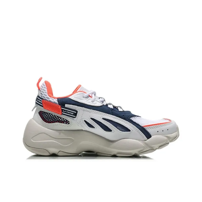 LiNing Butterfly Lite Butterfly Non slip Lightweight Low Top Chunky Sneakers Men's White-1