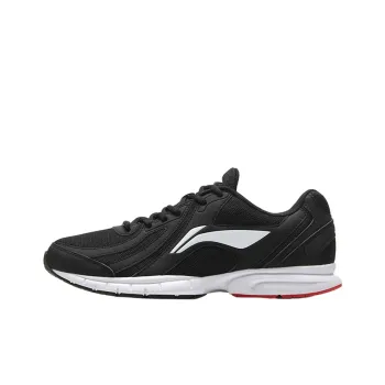 LiNing Cushioned Anti Slip And Wear Resistant Lightweight Low Top Running Shoes Men's Black
