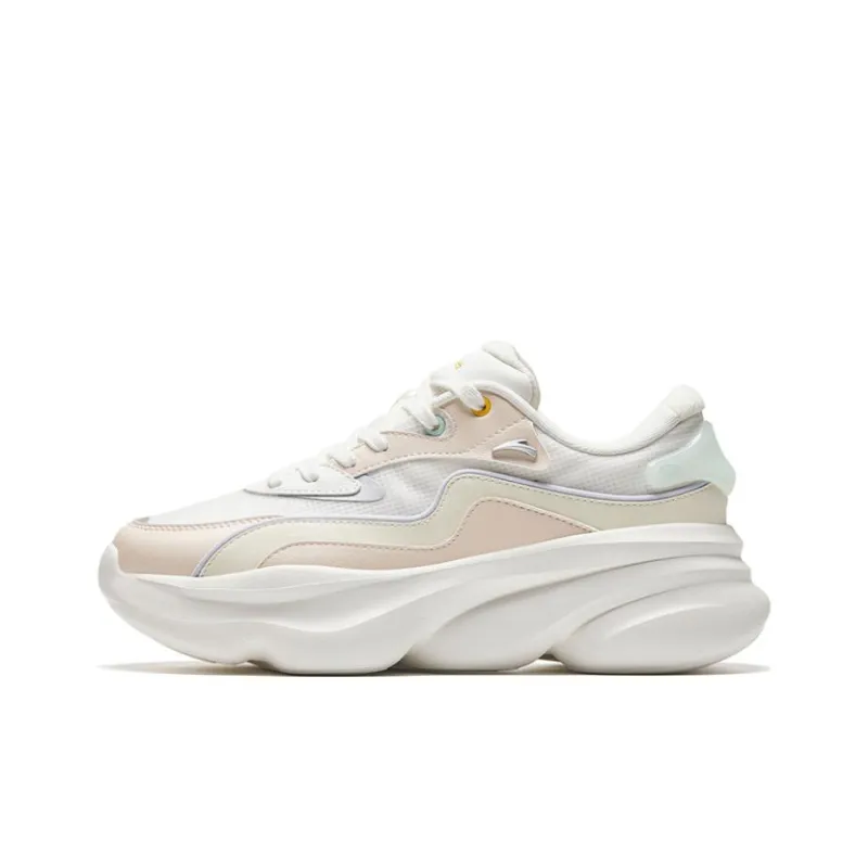 Anta Anti Slip Wear Resistant Low Top Chunky Sneakers Women's Ecru-0