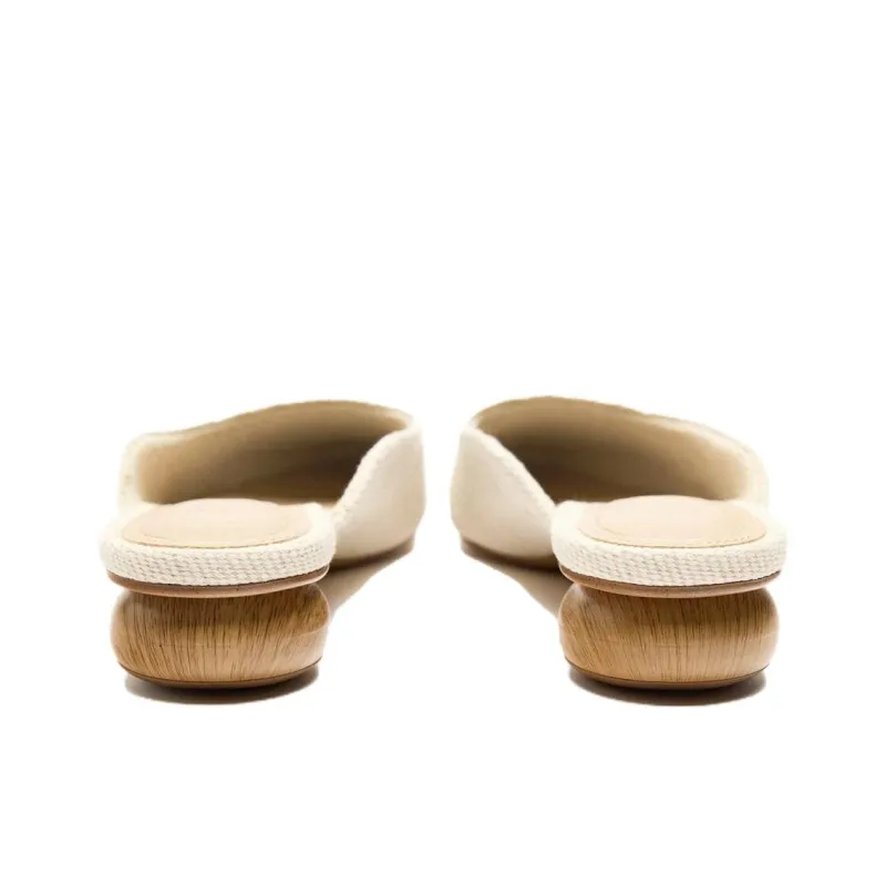 ZARA Wrap-toe Slippers Women's Light Beige Yellow-3