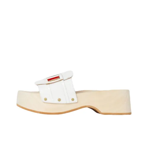 THOM BROWNE Vitello Slide Slippers Women's White