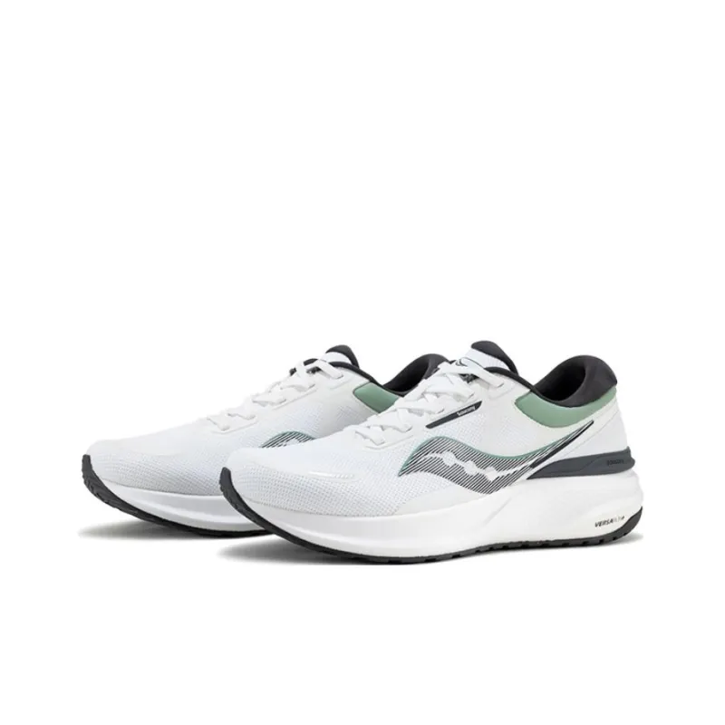 Saucony Anti Slip Wear Resistant Low Top Training Running Shoes Men's White Black Green-2