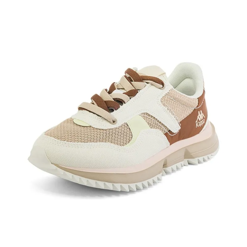 Kappa Capa Durable Breathable Lightweight Low-Top Casual Shoes Unisex White Brown-1