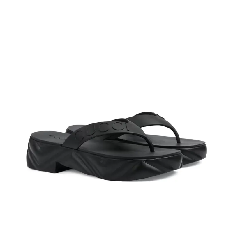 GUCCI Women's Thong Platform Sandal 'Black' Women's-1
