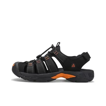 HUMTTO Beach River Trekking Shoes Sports Sandals Men's Black Orange Color