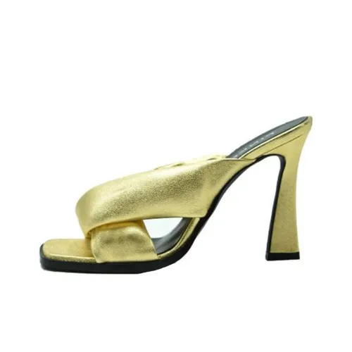 PINKO Abrasion-Resistant Slide Slippers Women's Gold