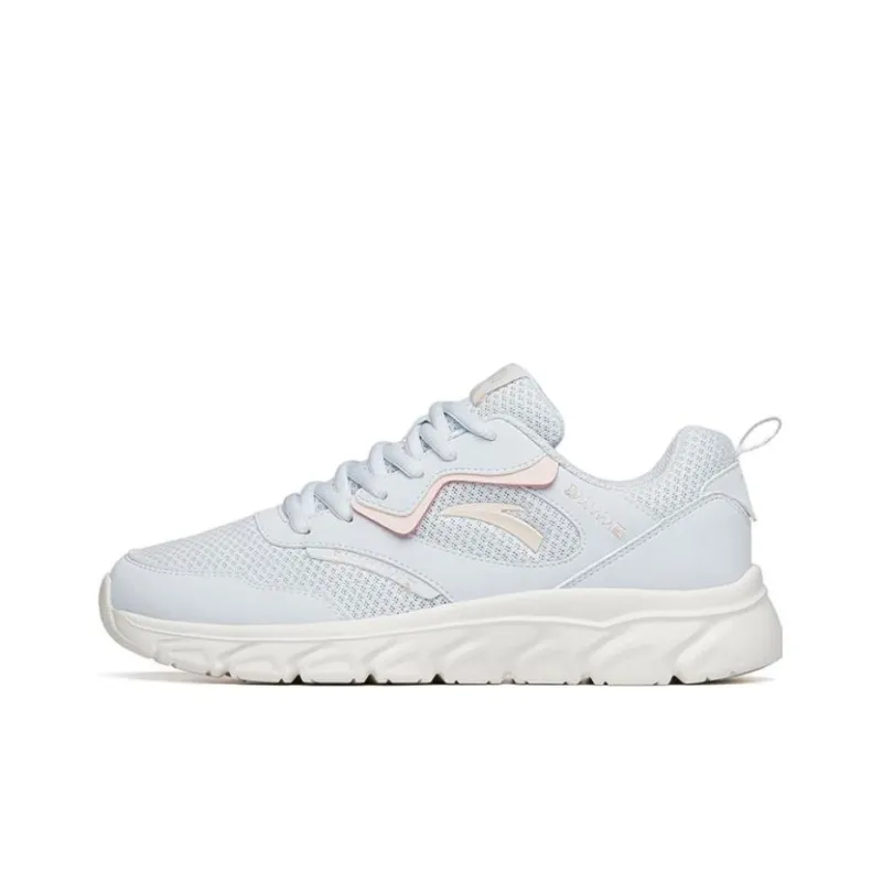 Anta Cushioned Slip Resistant Abrasion Resistant Low Top Running Shoes Women's Gray White Pink-0