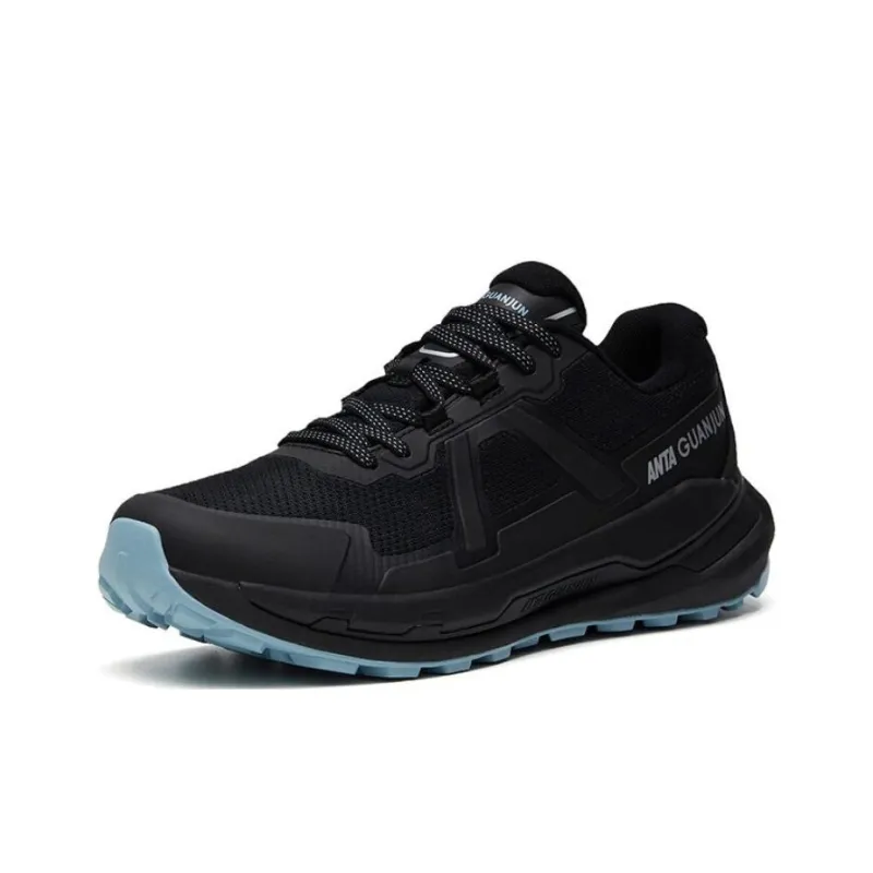 Anta Anti Slip Wear Resistant Low Top Running Shoes Men's Black Blue-1