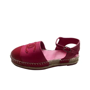CHANEL Casual Single Shoes Women's Red