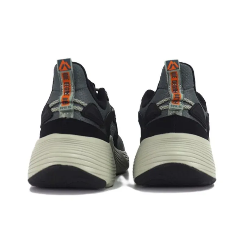 361° Anti-Slip Wear-Resistant Low-Top Running Shoes Men's Black Gray-4