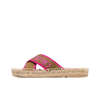 OFF-WHITE Logo-strap Raffia Sole Sandals