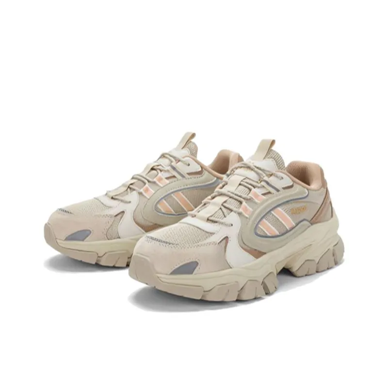 Kappa Anti Slip Wear Resistant Low Top Chunky Sneakers Unisex Gray Brown-0
