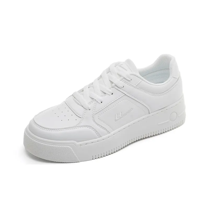 Warrior Anti Slip Wear Resistant Lightweight Breathable Low Top Skateboard Shoes Women's White-1