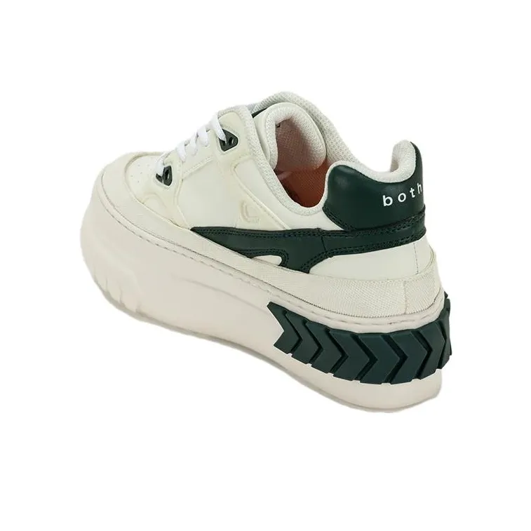Both Tyres Platform Low Top Skateboard Shoes Women's White Green-3