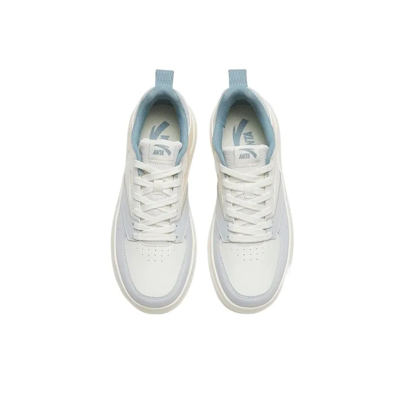 Anta Anti-Slip And Wear-Resistant Lightweight Low-Top Skateboard Shoes Women's Oatmeal White-2