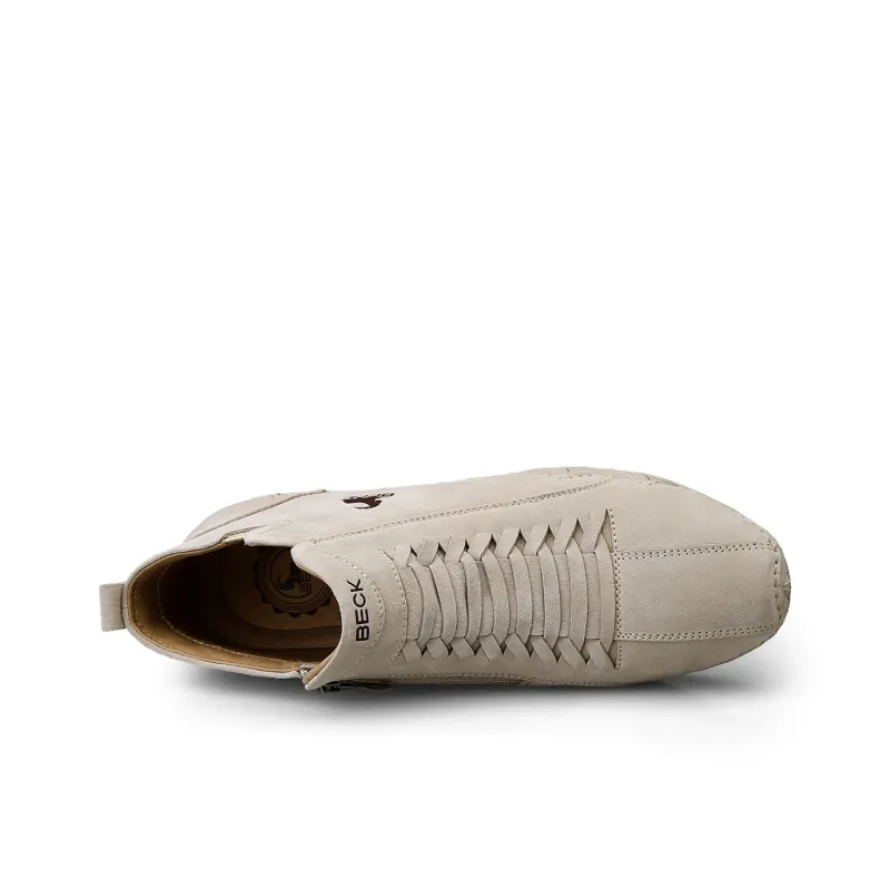 BECK Men's Casual Shoes Men Mid Top Gray, Beige-8