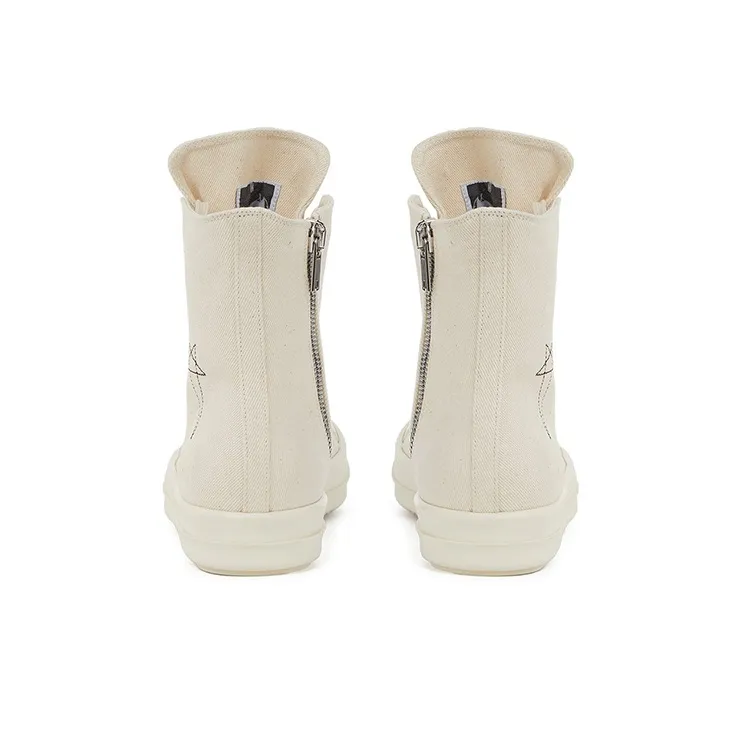 Rick Owens DRKSHDW Fogachine Hi Pentagram Embroidery Natural Black-3