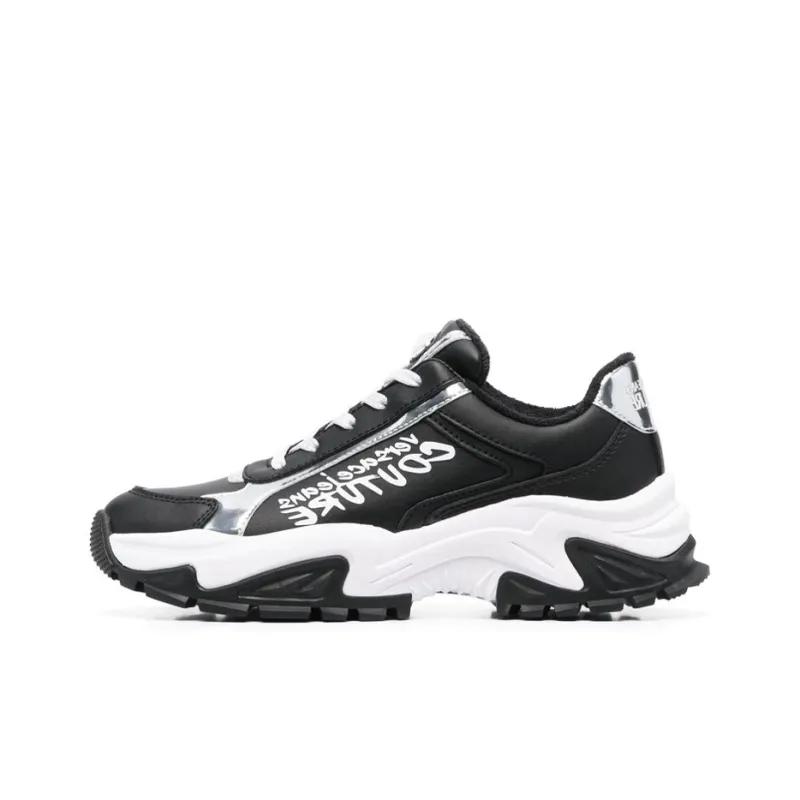 VERSACE JEANS Versace Slip Resistant Low Top Sports Casual Shoes Women's Black White-0