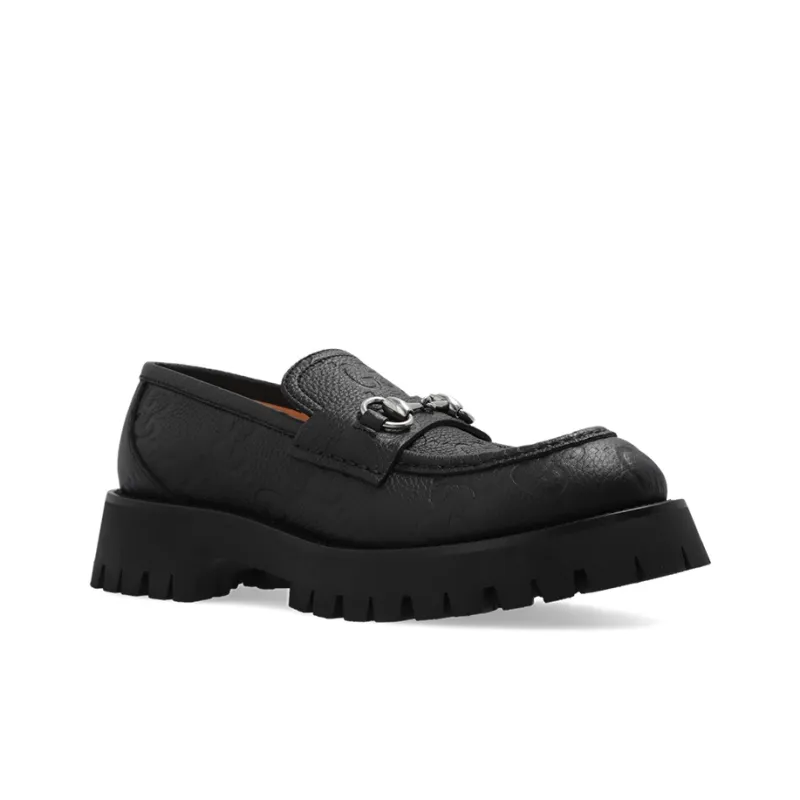GUCCI GG Logo-debossed Lug Loafers-1