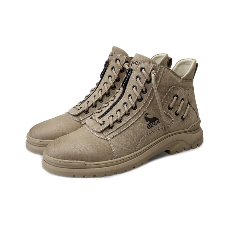 BECK Height Increasing Wear-Resistant Slip-Resistant High-Top Casual Shoes Unisex-9