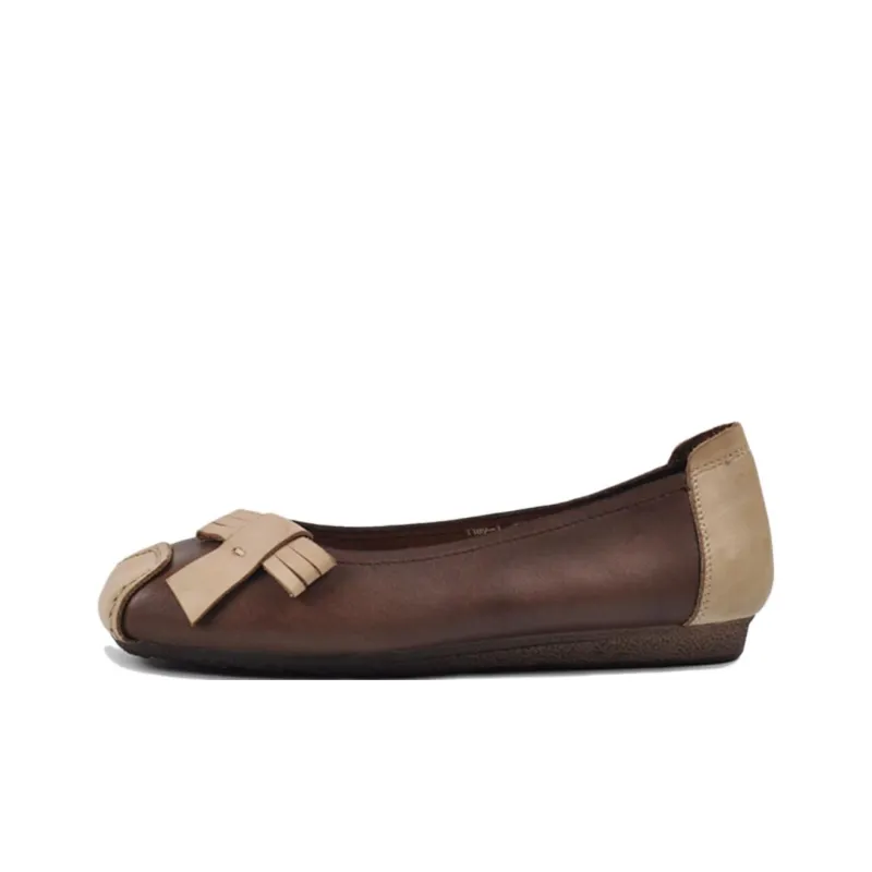 ARTMU Women's Casual Shoes Women's Low Top Red/Brown/Beige-5