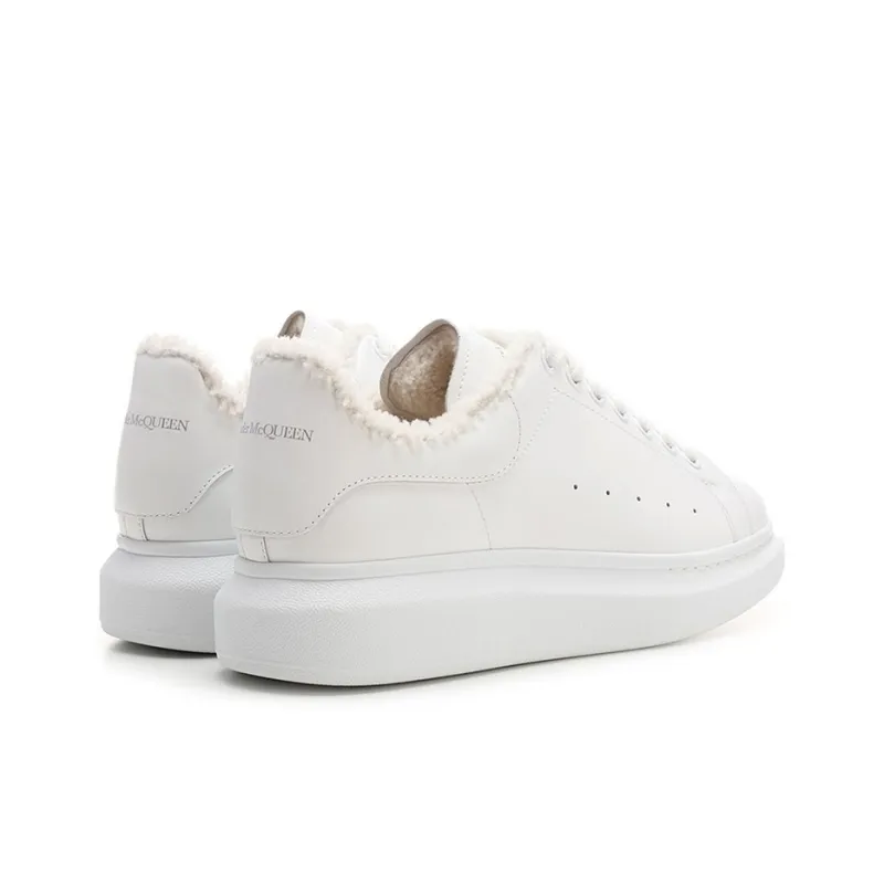 Alexander McQueen Low Top Stylish Skateboarding Shoes Men's White-3