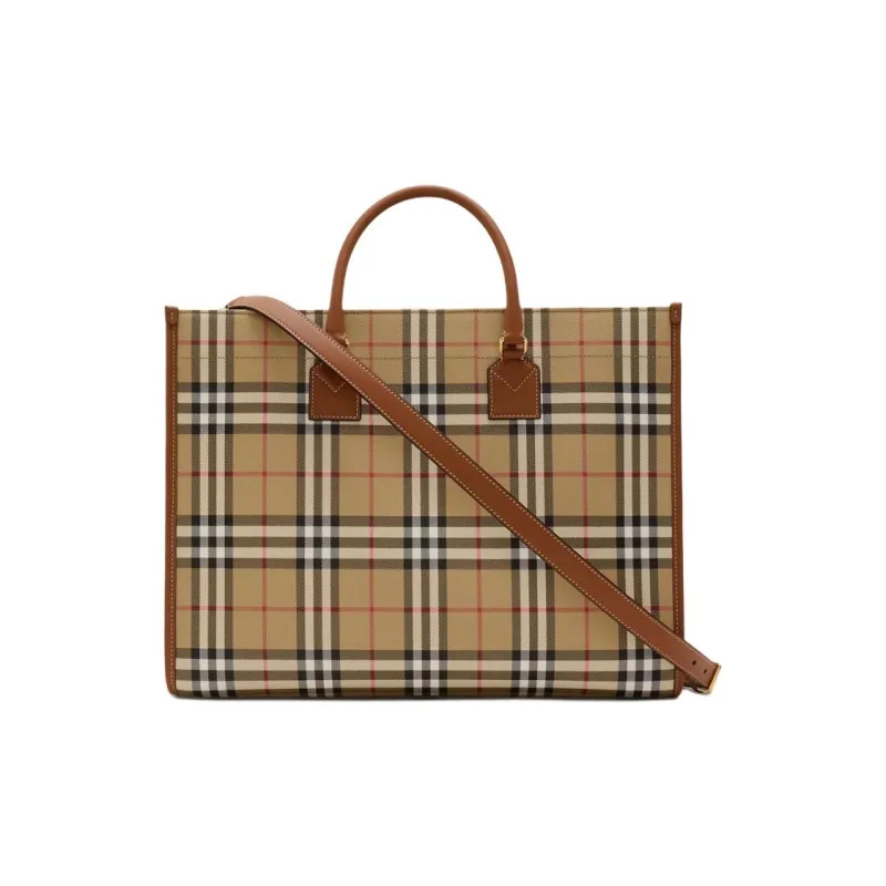 Burberry Polyurethane Tote Bag Shopping Bag Handbag Medium Size Women's Brown-2