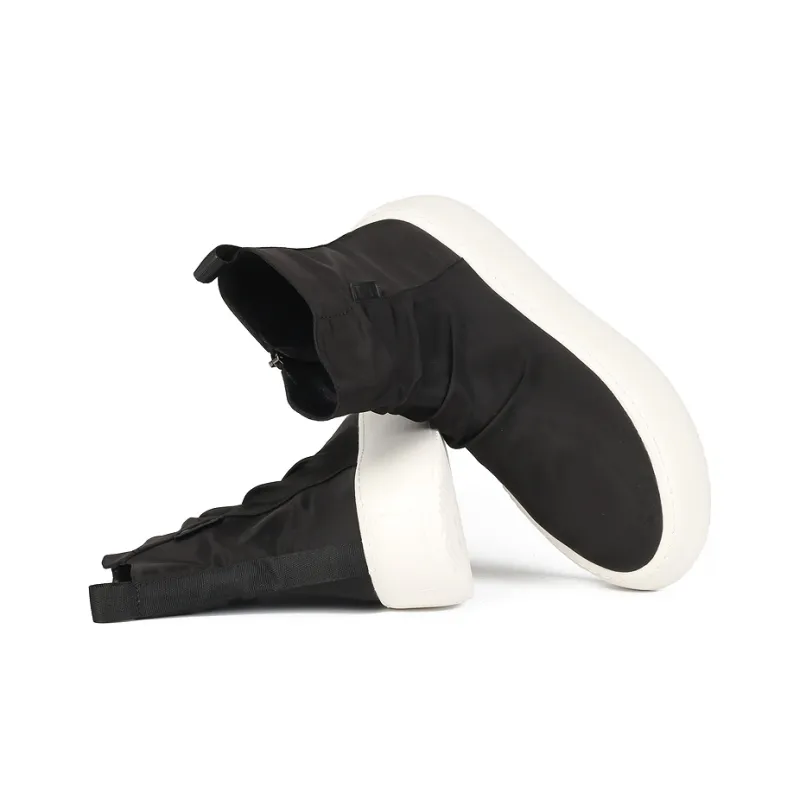 Thai Points Breathable Height Increasing High Top Skateboard Shoes Men's Black-2