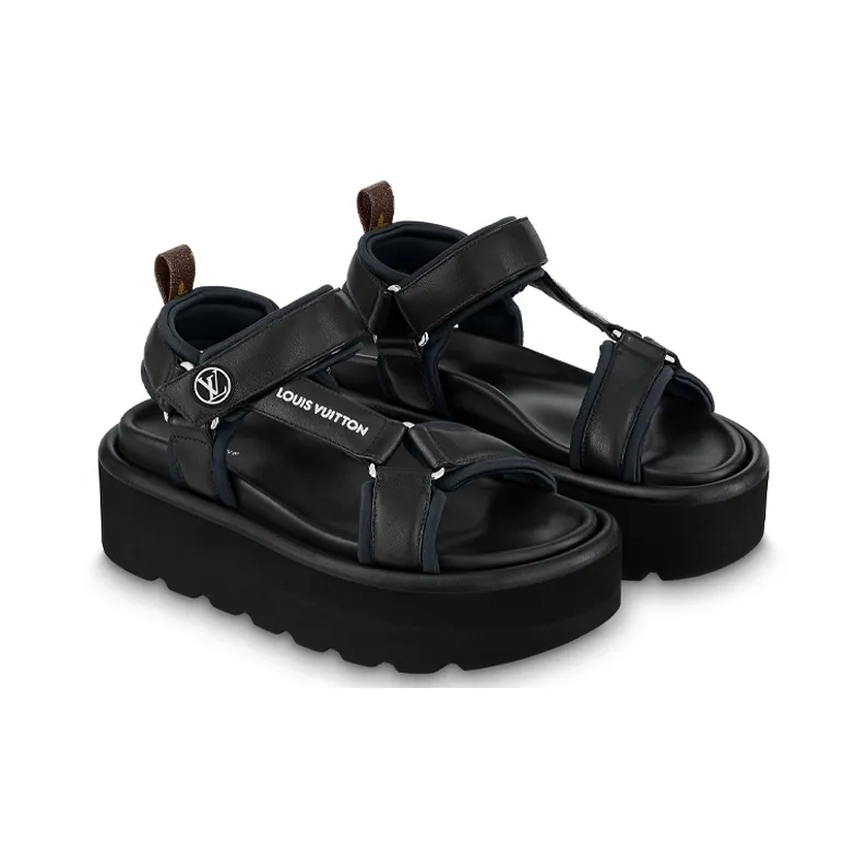 LOUIS VUITTON Pool Pillow Comfort One Strap Sandals Women's Black-3
