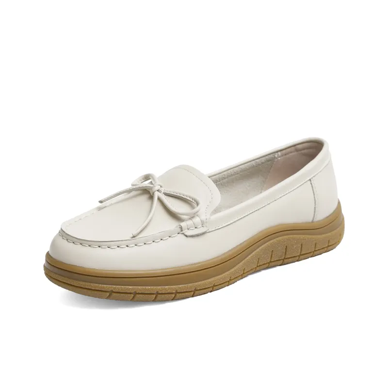 RED DRAGONFLY Gommino Loafers Small Leather Shoes Slip on Unlined Shoes Women's Black/Beige/Apricot-7