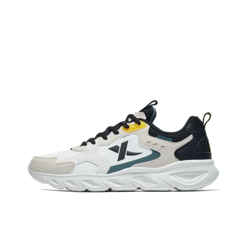 XTEP Cushioning, Slip Resistant, And Abrasion Resistant Low Top Running Shoes Men's White Black-0