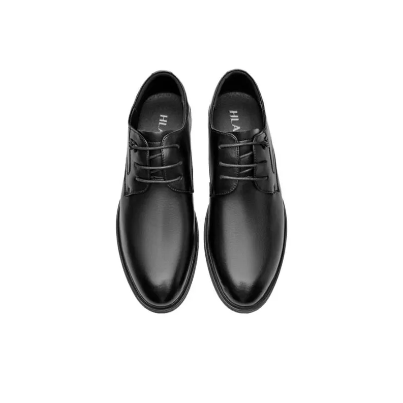 HLA Dress Shoes Men Low Top Black/Brown-3