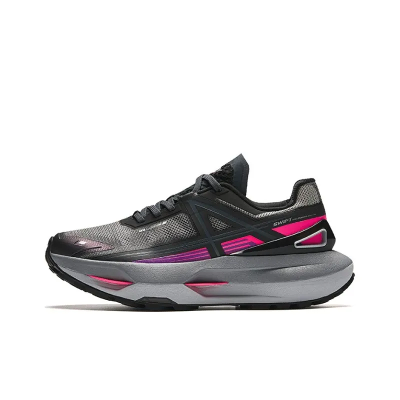 Anta Champion Rain Dove Non-slip Wear-resistant Shock Absorption Low-Top Running Shoes Women's Black Red-0