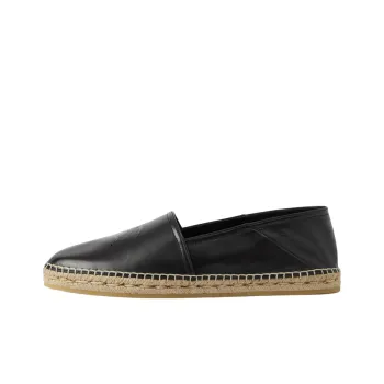 Burberry EKD Round Toe Leather Espadrille Black