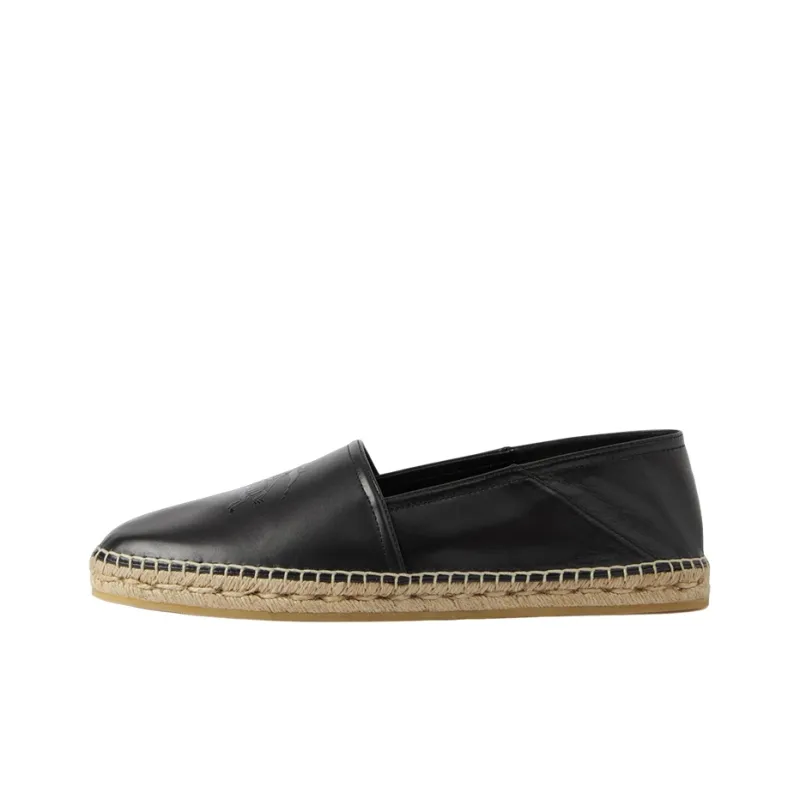 Burberry EKD Round Toe Leather Espadrille Black-0