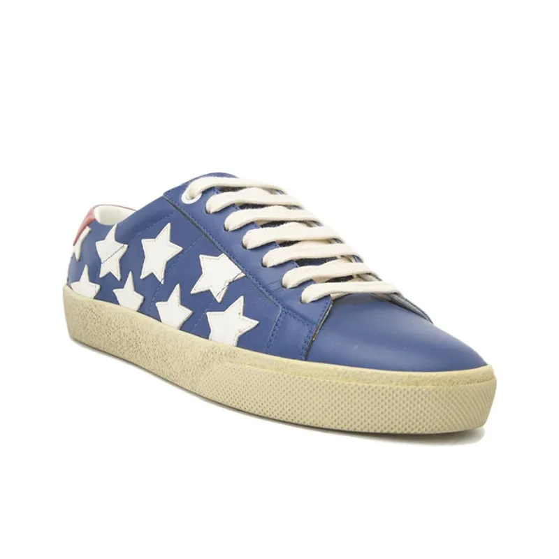 SAINT LAURENT Stylish Skateboarding Shoes Women's Blue White Red-1