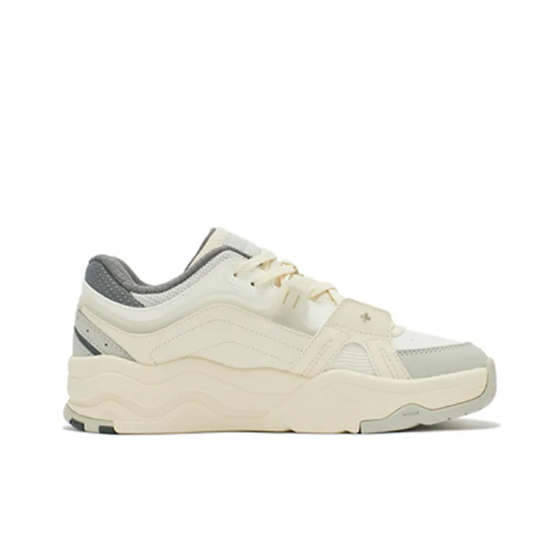 361° Slip Resistant Cushioning Abrasion Resistant Low Top Skateboard Shoes Women's Gray Beige-1