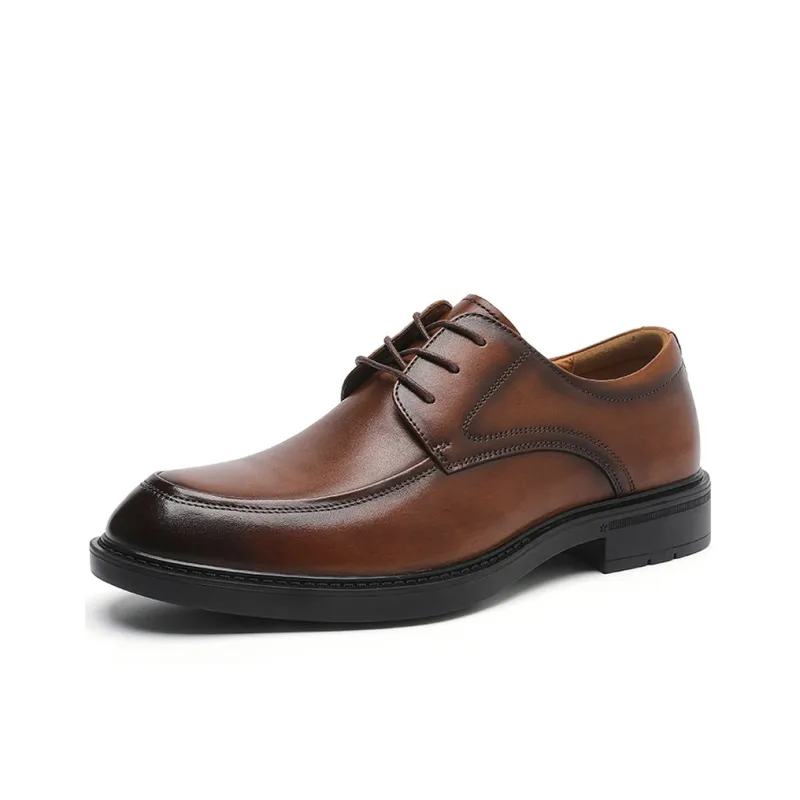 SHUPATE Dress Shoes Men Low Top Black/Brown-4