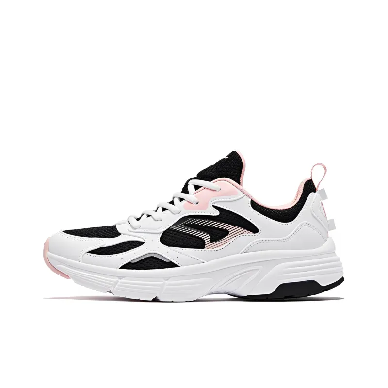 QIAODAN Cushioning Slip Resistant And Abrasion Resistant Low Top Sprint Running Shoes Women's Black Pink-0