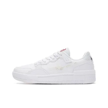 Erke Latte Low Top Skateboard Shoes Men's White Red