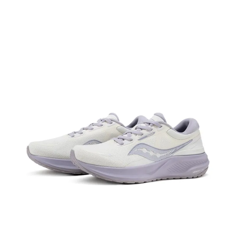 Saucony Puff Anti Slip Wear Resistant Low Top Running Shoes Women's White Purple-2