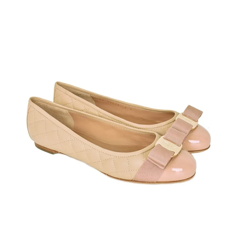 FERRAGAMO Flat Shoes Women's Beige-2