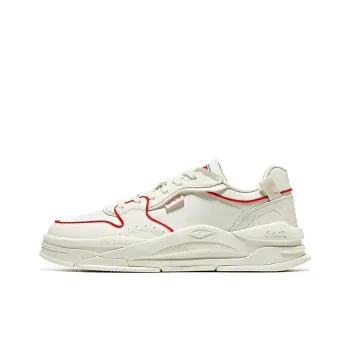 Erke White Peach Oolong Anti Slip Wear Resistant Low Top Skateboard Shoes White Red