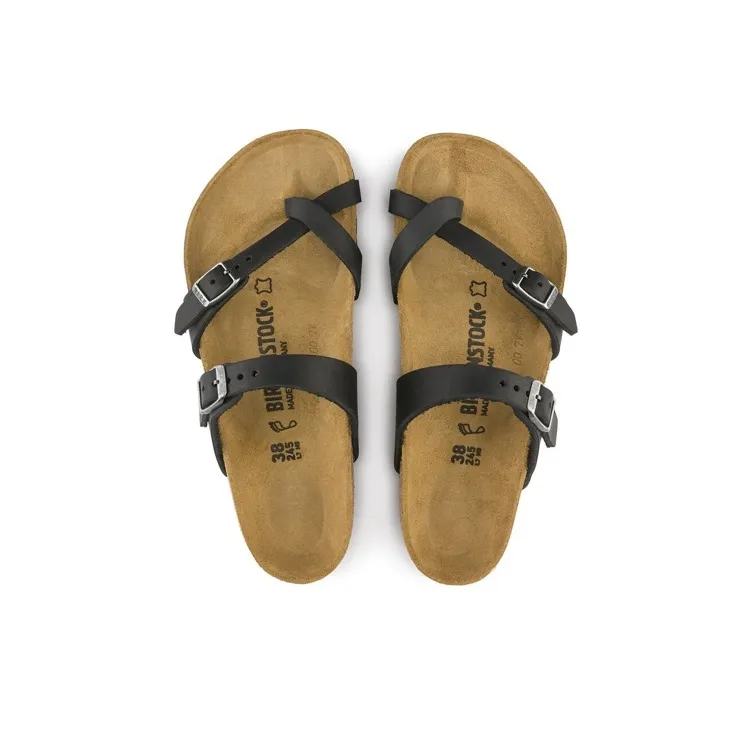 Birkenstock Mayari Natural Leather Oiled 'Black' Women's-4